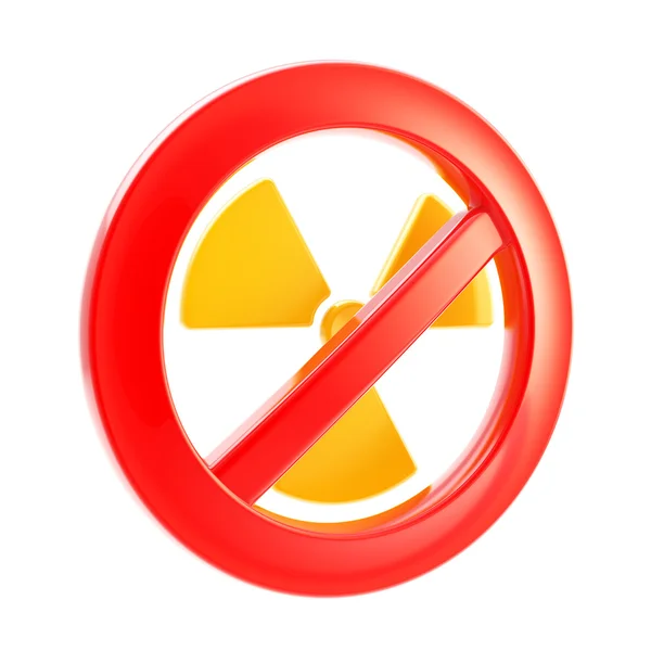 Nukleáris energia és a sugárzás tiltott — Stock Fotó
