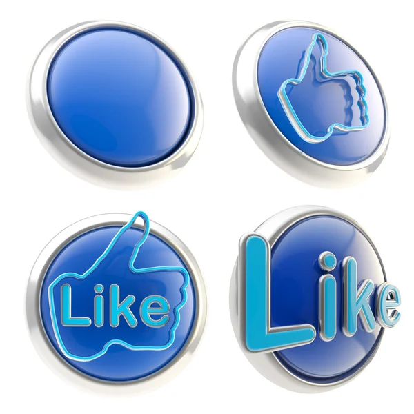 Set of four like buttons isolated — Stock Photo, Image