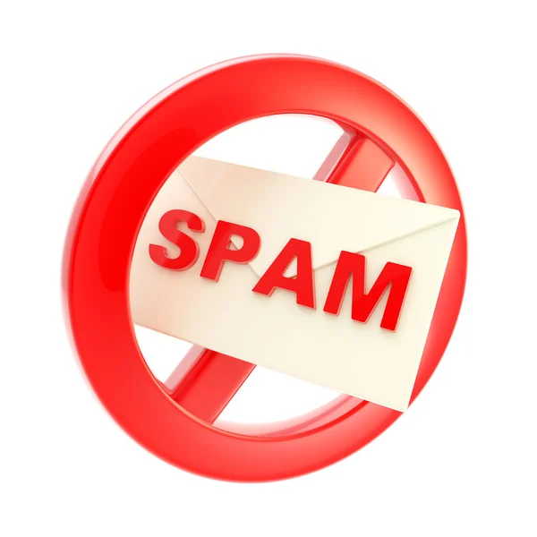 Spam není povoleno zakázané znamení — Stock fotografie