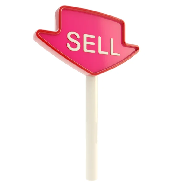 Verkopen banner plaat op een stick-geïsoleerd — Stockfoto