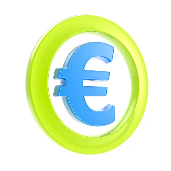 Euro sinal brilhante dentro do círculo — Fotografia de Stock