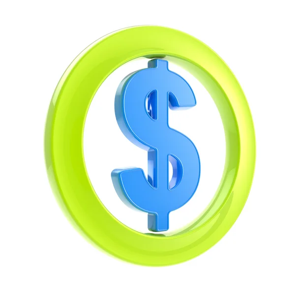 Dollar glossy sign inside the circle — Stock Photo, Image