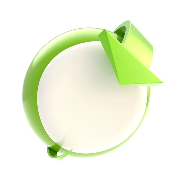 Bend arrow point to circular button — Stock Photo, Image