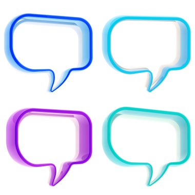 Set of four text bubbles clipart