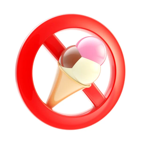 Signo prohibido de comida o helado aislado —  Fotos de Stock