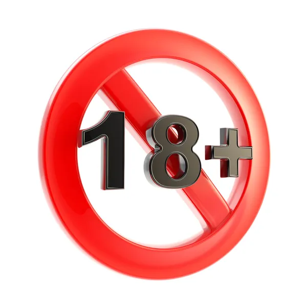 Age limit (18+) round symbol isolated — Stock Photo, Image