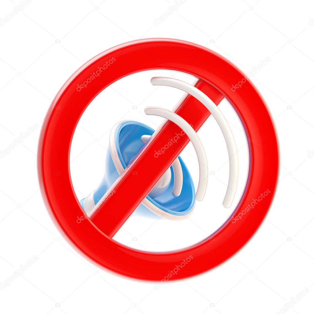 No music or sound mute sign isolated