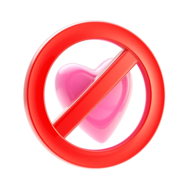 Forbidden not allowed love sign — Stock Photo, Image