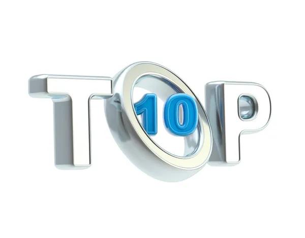 Изолированный символ топ-10 — стоковое фото