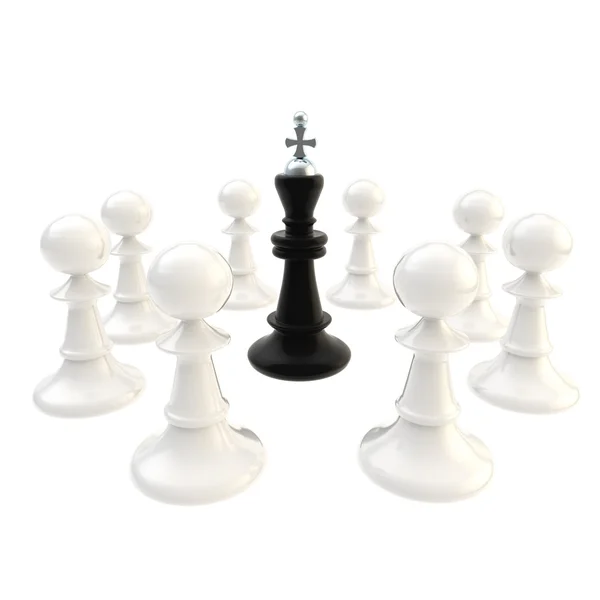 Deadlock black king surrounded with pawns — Stock Photo, Image