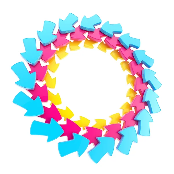 Circular frame made of arrows isolated — Stock Photo, Image