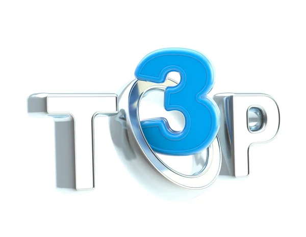 Top-3 símbolo emblema isolado — Fotografia de Stock