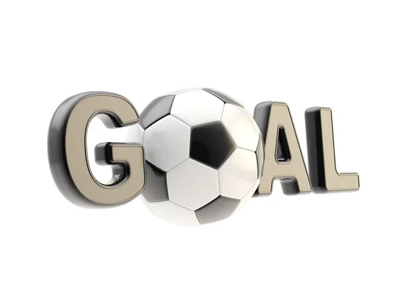 Woord "doel" met de voetbal als "o" — Stockfoto