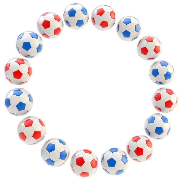 Piłka nożna koło rama tło na białym tle — Zdjęcie stockowe