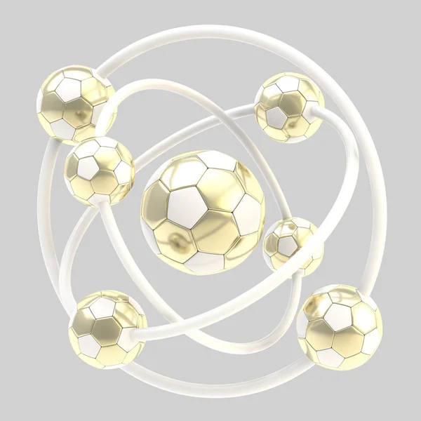 Football molecule made of balls — Stock Photo, Image