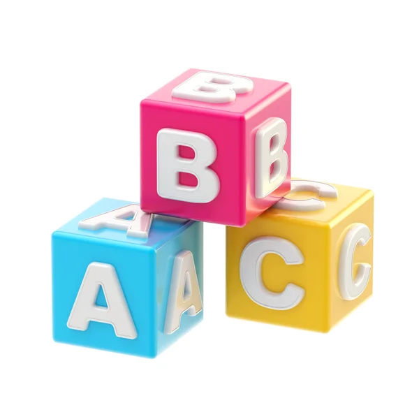 ABC glossy cube illustration isolated — Stock Photo, Image