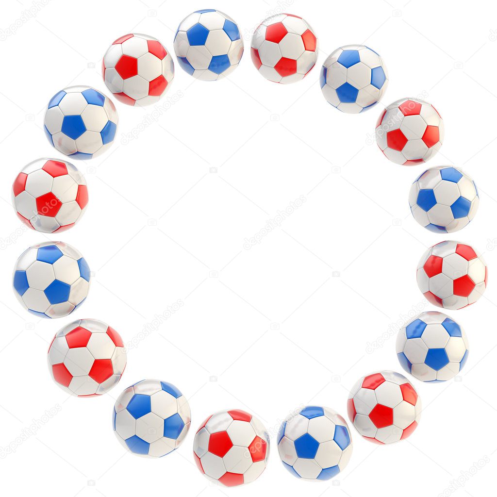 Football circle frame background isolated