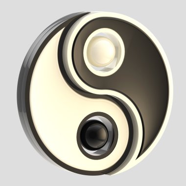 izole yin-yang dengesini siyah beyaz amblem