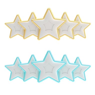 Five star rating composition isolated on white clipart