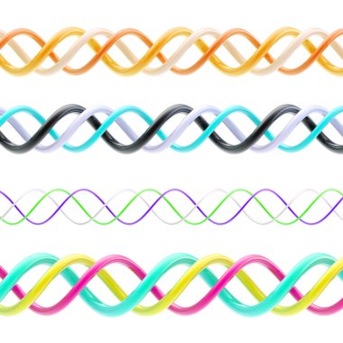 Spiral parlak plastik tasarım süsler ve Kenarlıklar