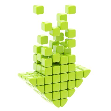 Download icon made of glossy cubes clipart