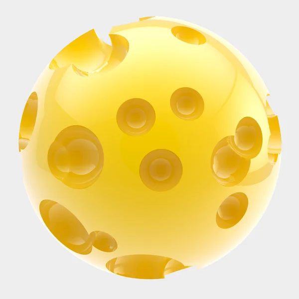 Kaas planeet: bol gemaakt van kaas — Stockfoto