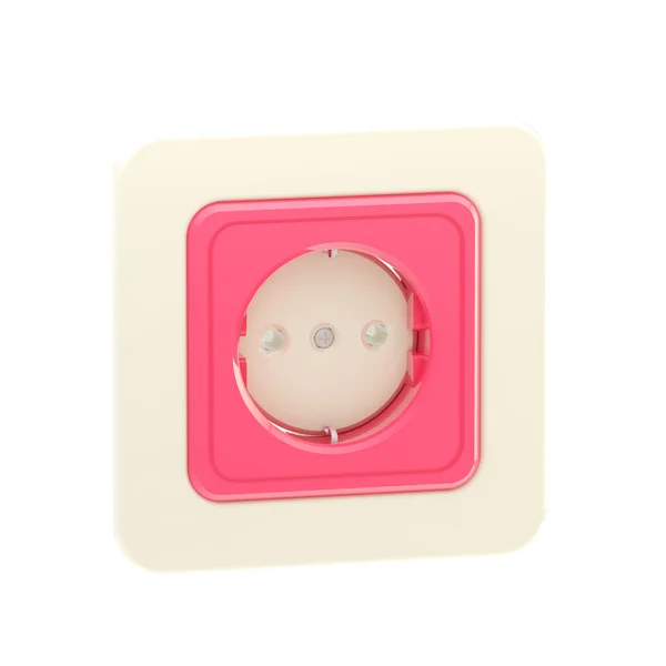 Pink plastic socket isolated — Stock Photo, Image