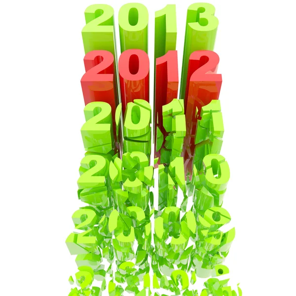 2012: Linha do tempo do ano como uma escada — Fotografia de Stock