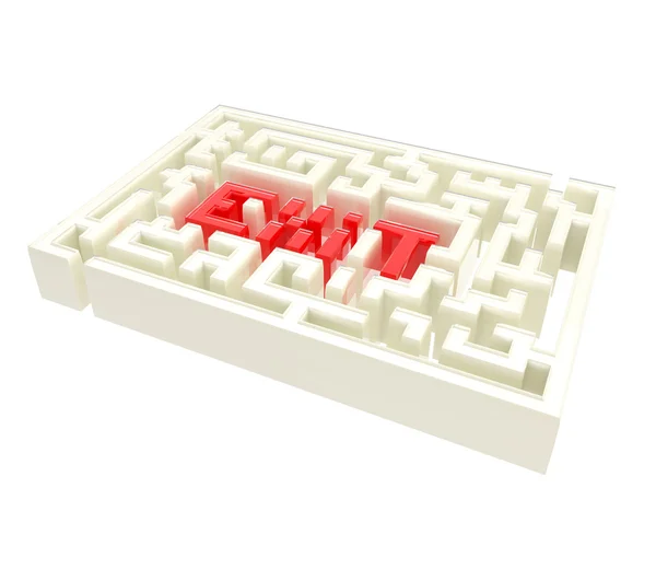 Wegweiser-Symbol als isoliertes Labyrinth — Stockfoto