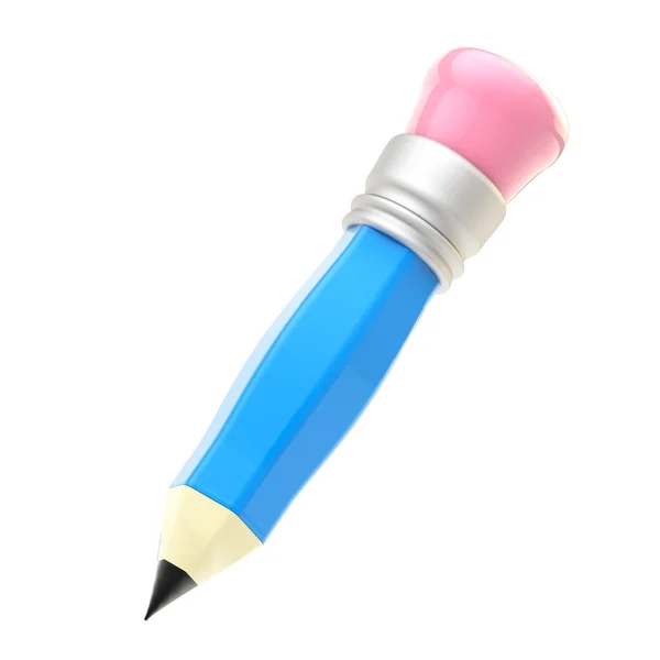 Lápis azul brilhante simples com uma borracha — Fotografia de Stock