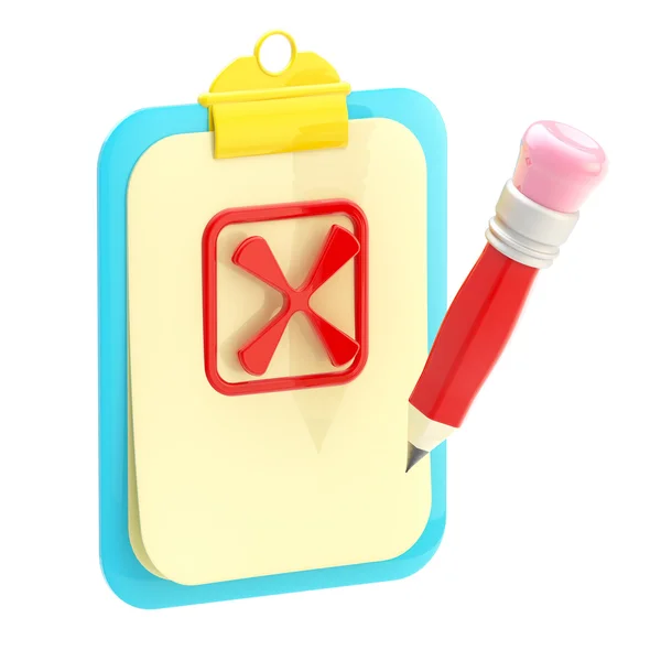 Rejection: clipboard and pencil with a no sign — Stock Photo, Image