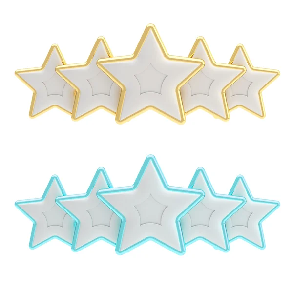Composição de classificação de cinco estrelas isolada em branco — Fotografia de Stock