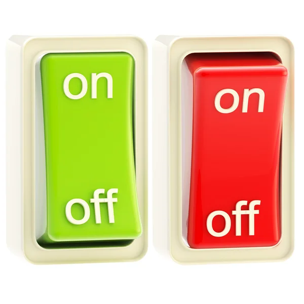 On and off switch tumblers isolated — Stock Photo, Image