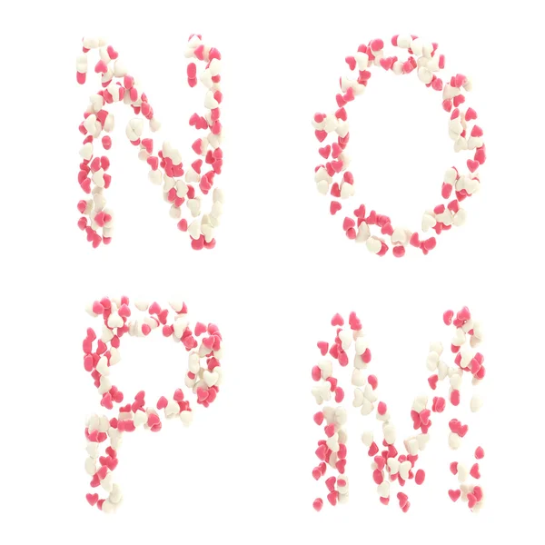 Walentynki dzień miłości alfabet składa się z serca — Zdjęcie stockowe