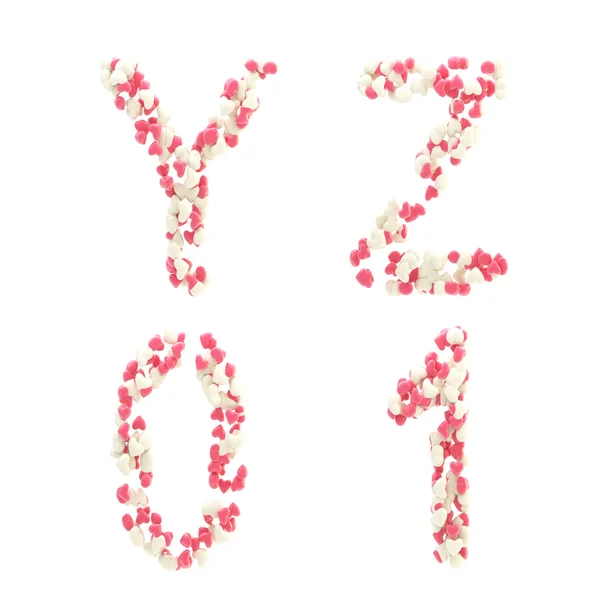 Alfabeto de amor de San Valentín hecho de corazones — Foto de Stock