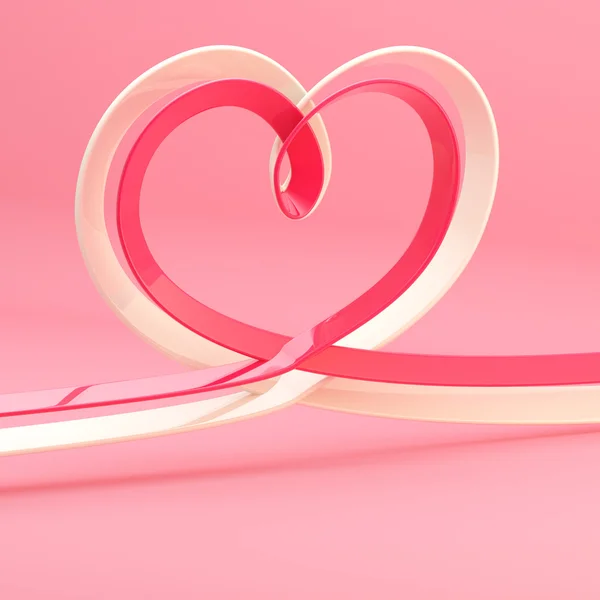 Abstract heart symbol made of ribbon — Stock Photo, Image