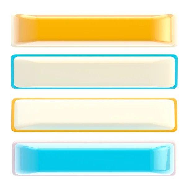 Conjunto de cuatro botones de banner de plantilla de diseño en blanco — Foto de Stock