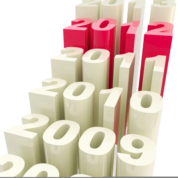2012: linea temporale dell'anno come scala di cracking — Foto Stock