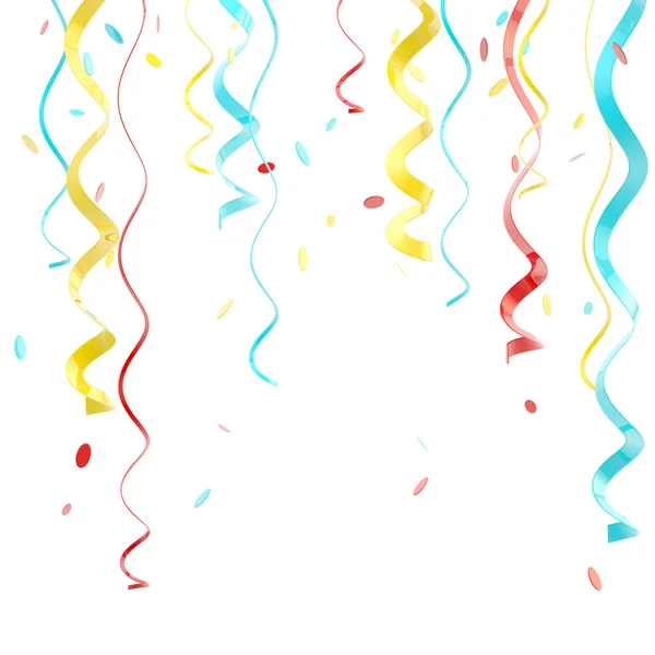 Ribbons and confetti background isolated — Stock Photo, Image