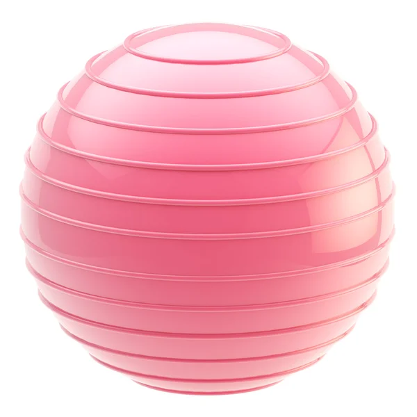 Fitness tělocvična růžový míč izolované — Stock fotografie