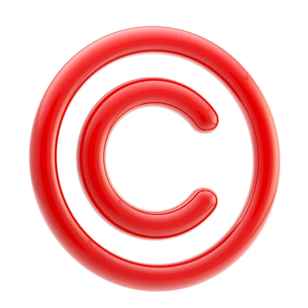 Copyright alert: red glossy copyright symbol — Stock Photo, Image