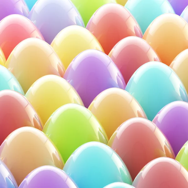 Пасхальний день фон з глянцевих яєць — стокове фото