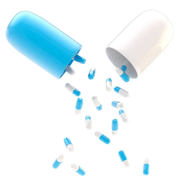 Medicinska piller inuti stor en isolerad — Stockfoto