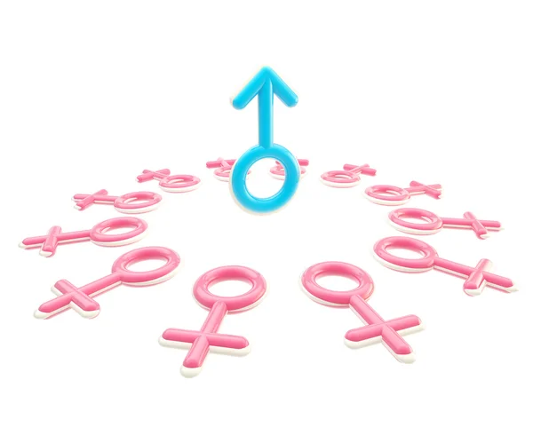 Male sign surrounded with male signs — Stock Photo, Image