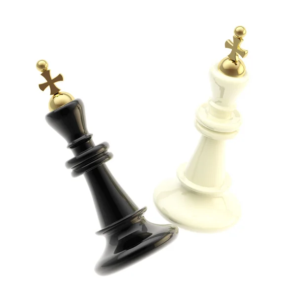 Konkurs i konkurencji: dwóch królów na białym tle — Zdjęcie stockowe