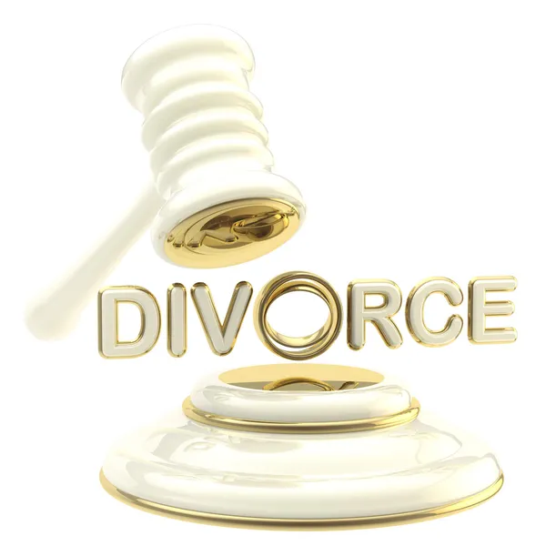 Развод при судье молоток изолирован — стоковое фото