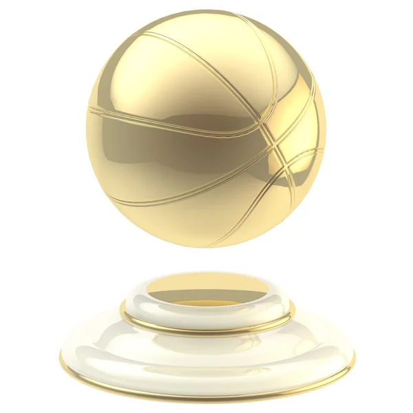 Золотой баскетбольный мяч в качестве чемпионского кубка — стоковое фото