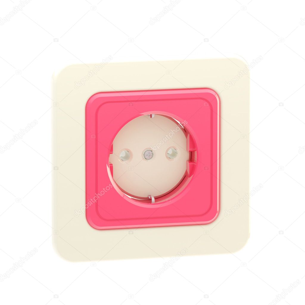 Pink plastic socket isolated