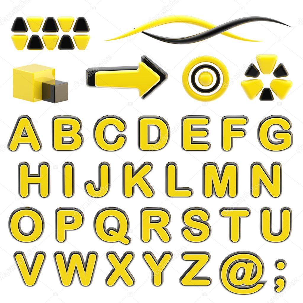 Make your logo abc alphabet set with emblems isolated on white
