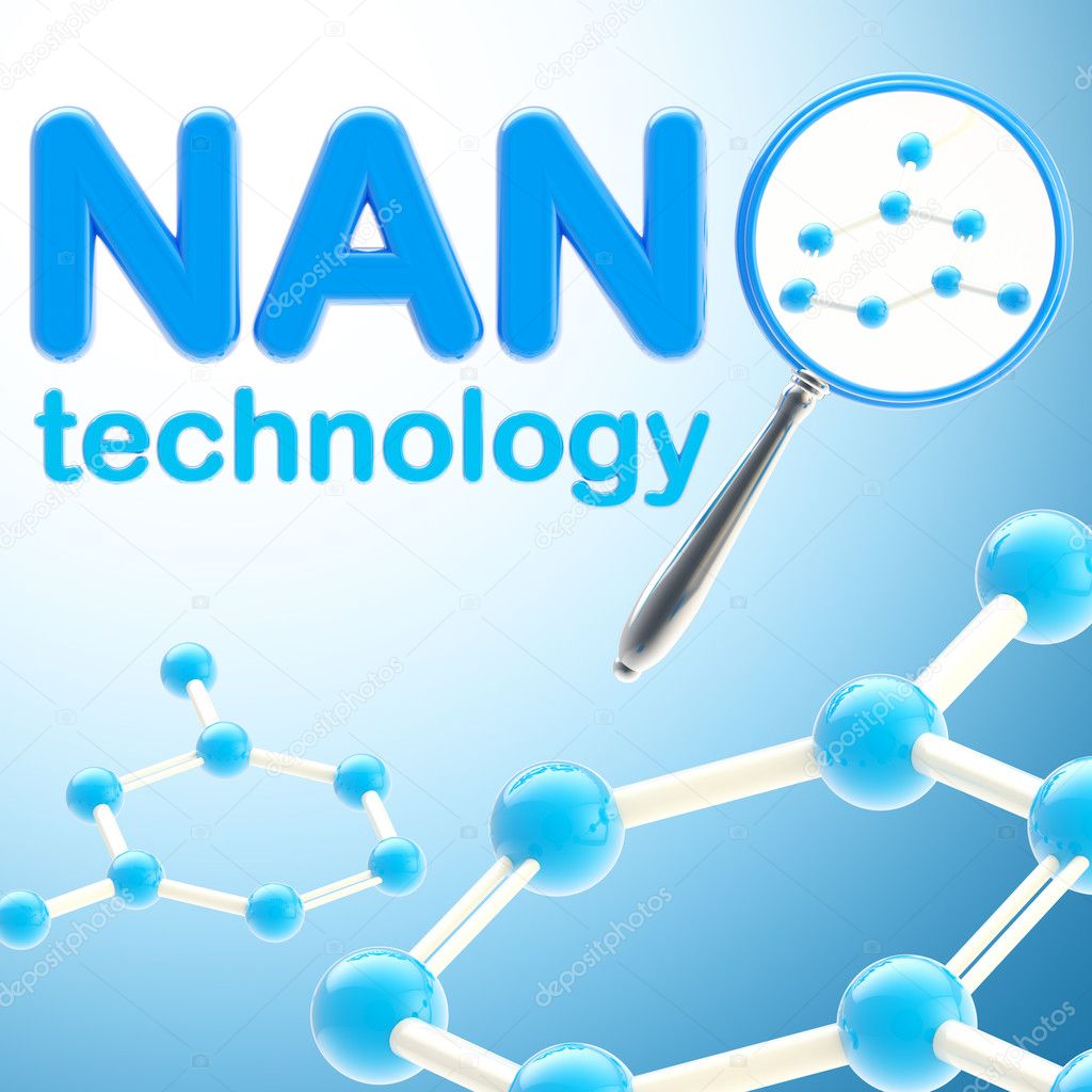 Nano technology blue glossy background